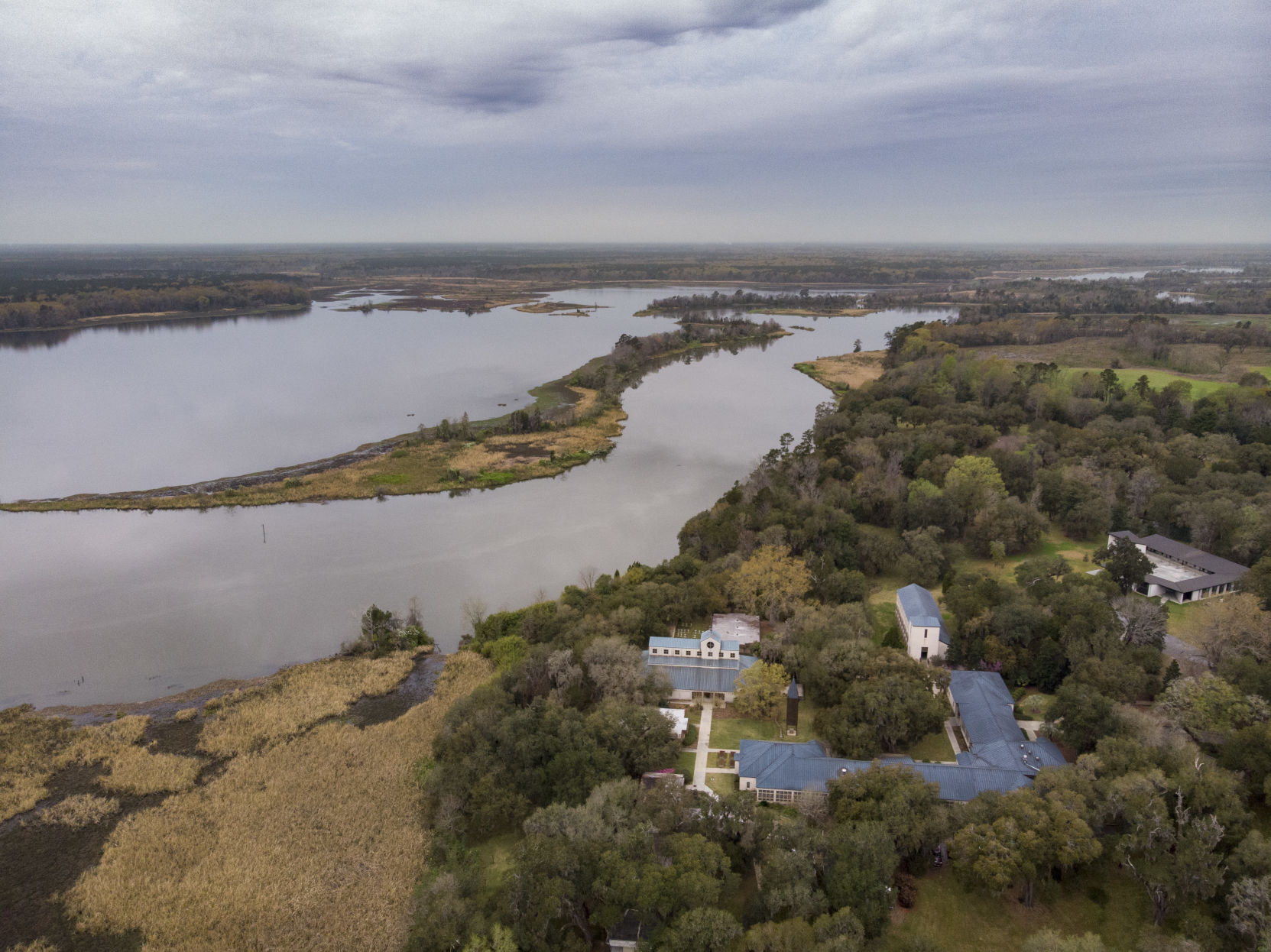 Cooper River Historic District Mepkin Abbey Aerial 02.JPG